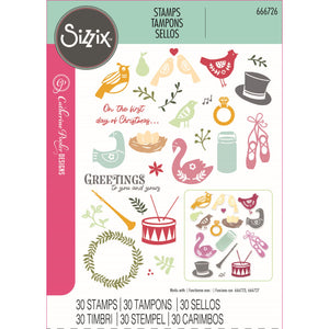 Sizzix • clear stamp set a5 12 days of christmas 30pcs