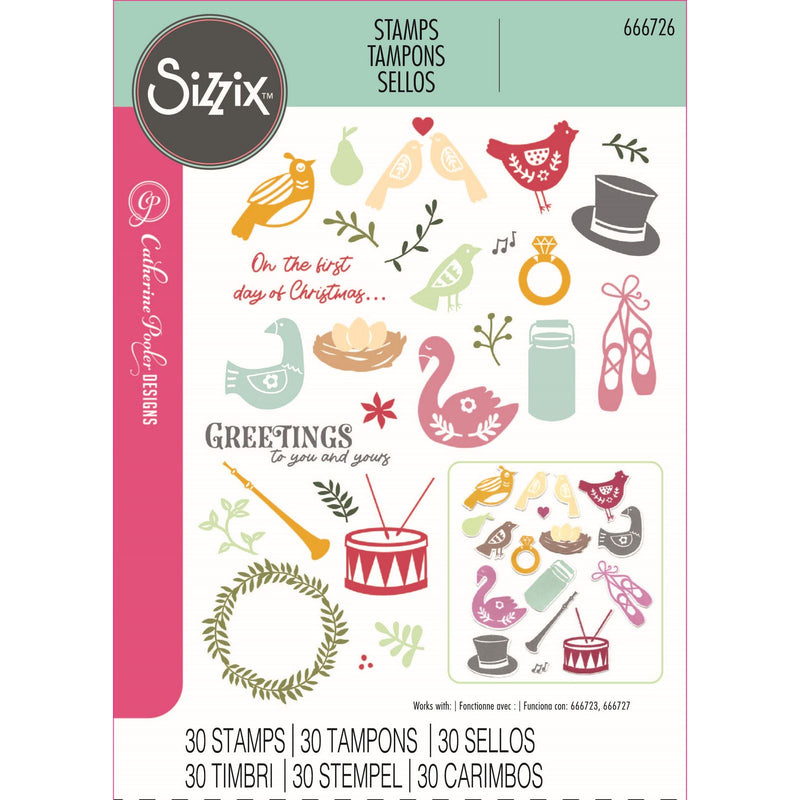 Afbeelding laden in galerijviewer, Sizzix • clear stamp set a5 12 days of christmas 30pcs
