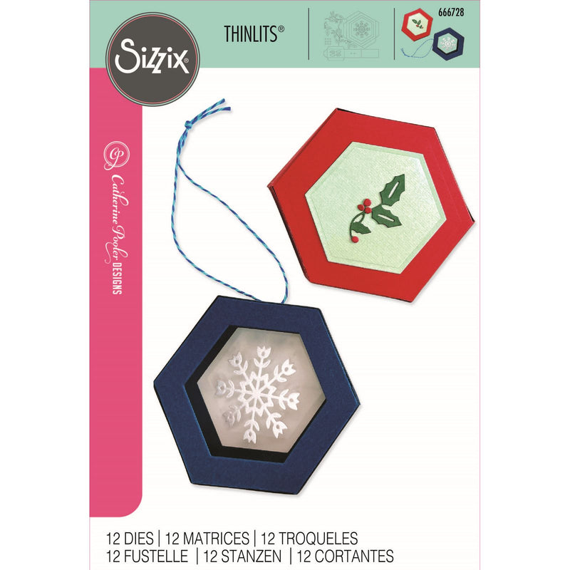 Afbeelding laden in galerijviewer, Sizzix • thinlits die set hanging ornament box 12pcs
