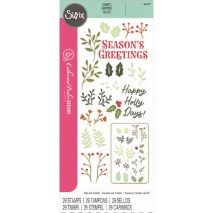 Sizzix • clear stamp set happy holly days 29pcs
