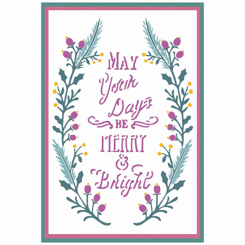 Afbeelding laden in galerijviewer, Sizzix • layered stencils a6 merry bright 4pcs
