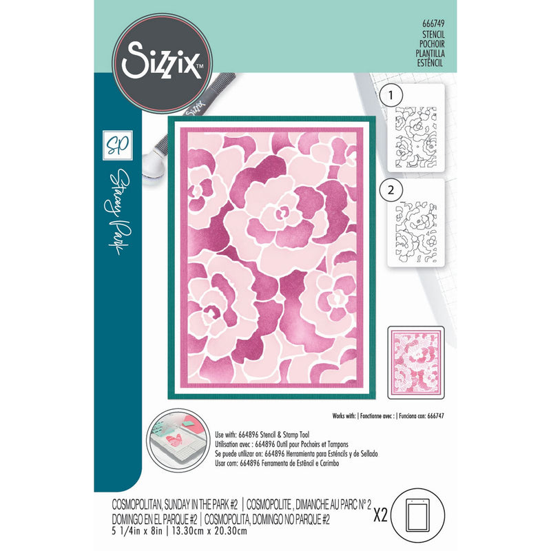 Afbeelding laden in galerijviewer, Sizzix • cosmopolitan stencil a6 sunday in the park nr.2 2pcs
