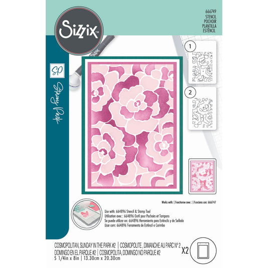 Sizzix • cosmopolitan stencil a6 sunday in the park nr.2 2pcs