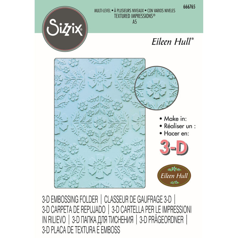 Afbeelding laden in galerijviewer, Sizzix • textured impressions embossing folder a5 floral damask
