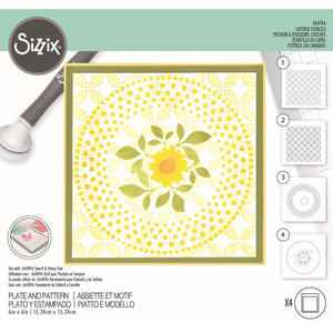 Sizzix • layered stencils plate pattern 4pcs