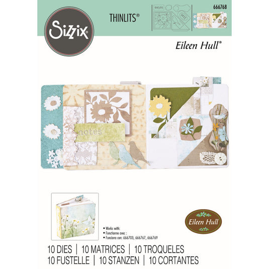 Sizzix • thinlits die set floral pocket paperclips 10pcs