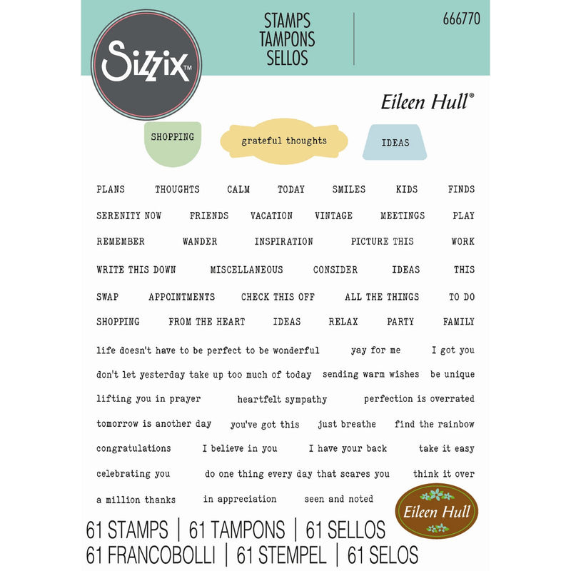 Afbeelding laden in galerijviewer, Sizzix • clear stamp set a5 fan favorites 61pcs
