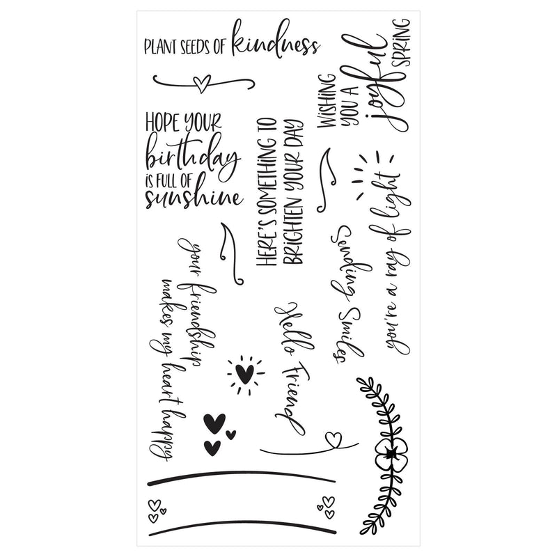 Afbeelding laden in galerijviewer, Sizzix • clear stamps sending sunshine sentiments 16pcs
