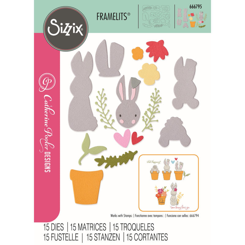 Afbeelding laden in galerijviewer, Sizzix • thinlits die set bunny bits blooms nr.2 15pcs
