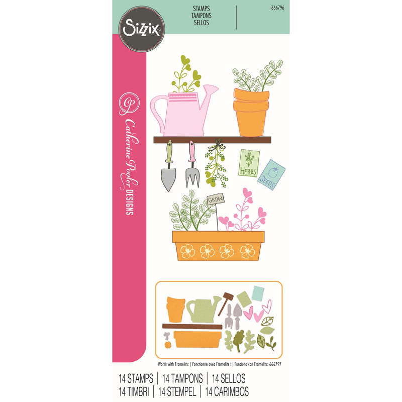 Afbeelding laden in galerijviewer, Sizzix • clear stamps greenhouse finds 14pcs
