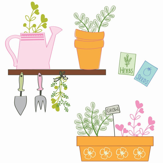 Sizzix • clear stamps greenhouse finds 14pcs