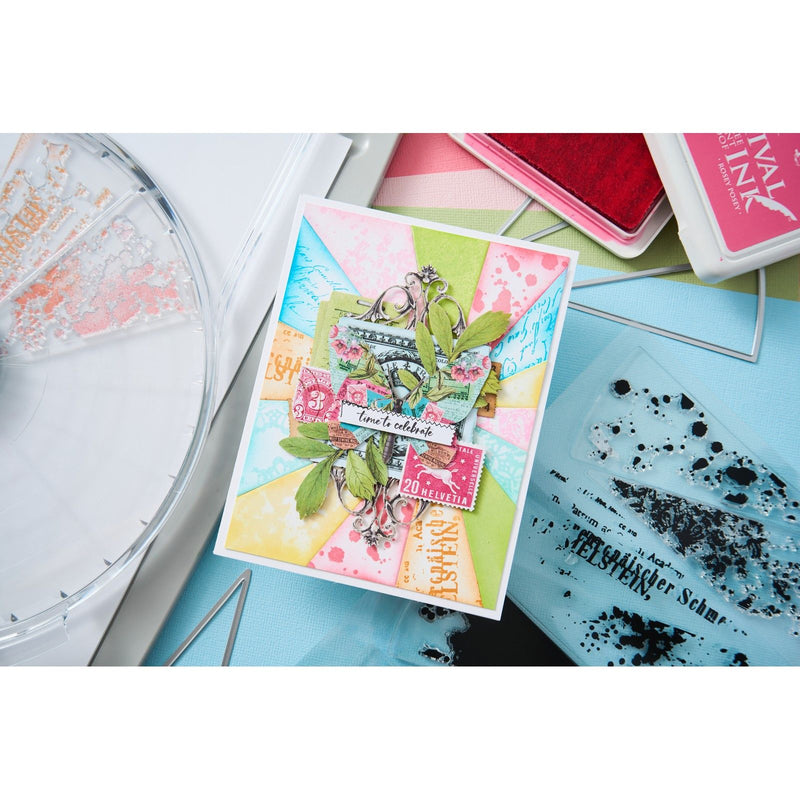 Afbeelding laden in galerijviewer, Sizzix • clear stamps with framelits build-a-burst artsy lace mix 14pcs
