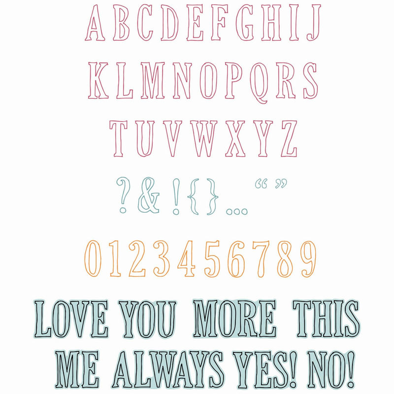 Afbeelding laden in galerijviewer, Sizzix • clear stamps with framelits fine line alpha 01 60pcs
