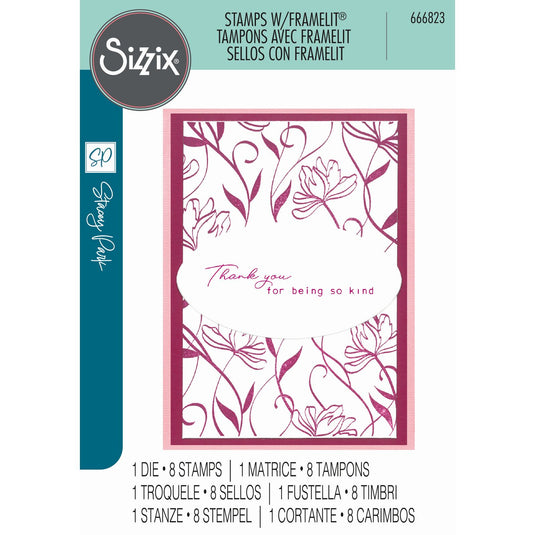 Sizzix • creative coordinations clear stamps with framelits wall flower 9pcs