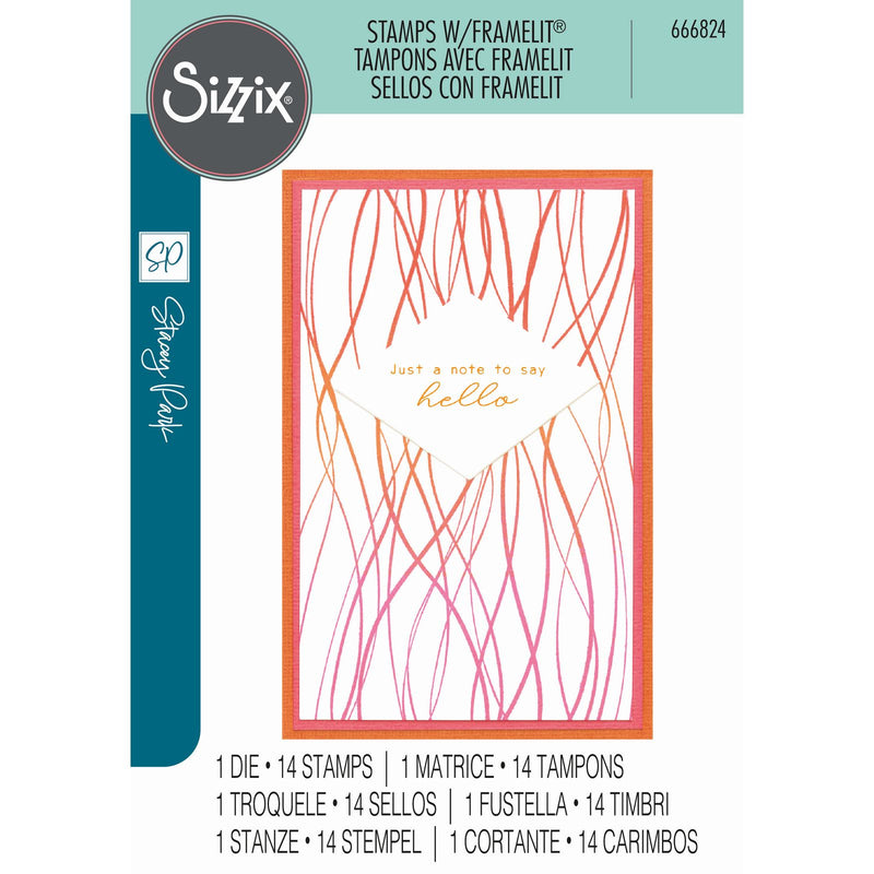 Afbeelding laden in galerijviewer, Sizzix • creative coordinations clear stamps with framelits live wire 15pcs
