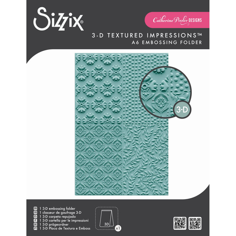 Afbeelding laden in galerijviewer, Sizzix • 3-d textured impressions embossing folder posh patterns by catherine pooler

