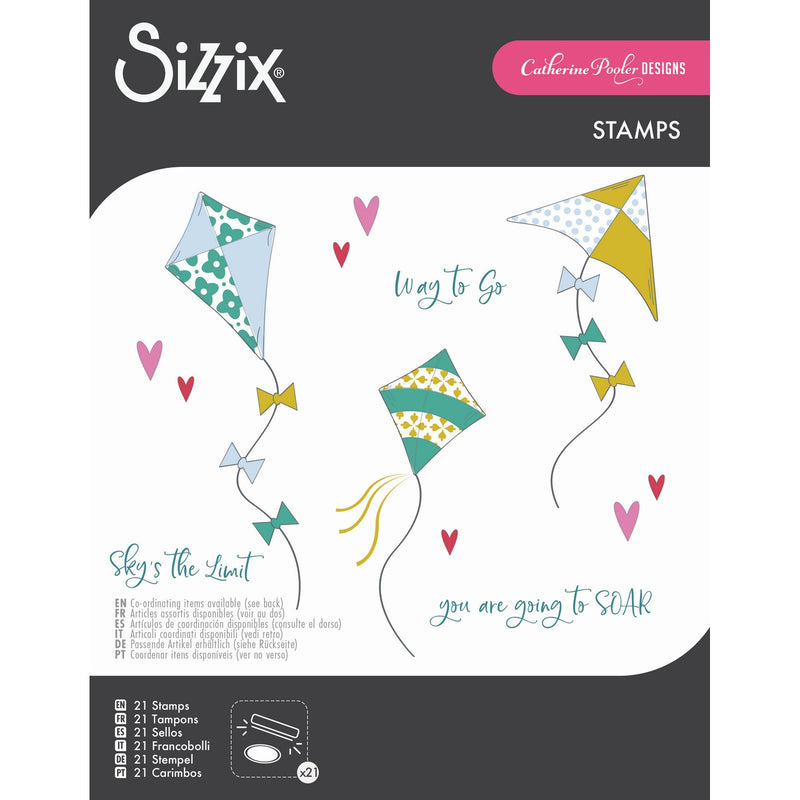 Afbeelding laden in galerijviewer, Sizzix • clear stamps set 21pcs sky’s the limit by catherine pooler
