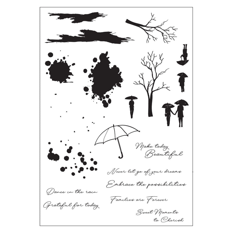 Afbeelding laden in galerijviewer, Sizzix • clear stamp a5 20pcs 3pcs framelits die creative coordinations, rainy day feeling
