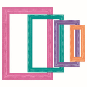 Sizzix • framelits die set 9pcs fanciful reversed, renee deco rectangles