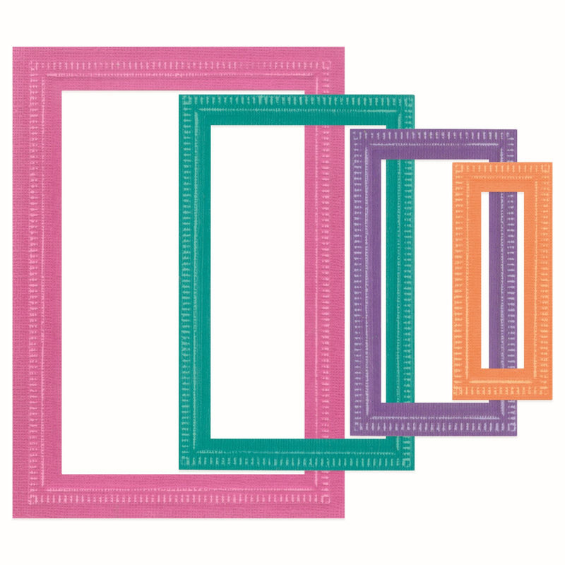 Afbeelding laden in galerijviewer, Sizzix • framelits die set 9pcs fanciful reversed, renee deco rectangles
