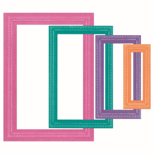 Sizzix • framelits die set 9pcs fanciful reversed, renee deco rectangles