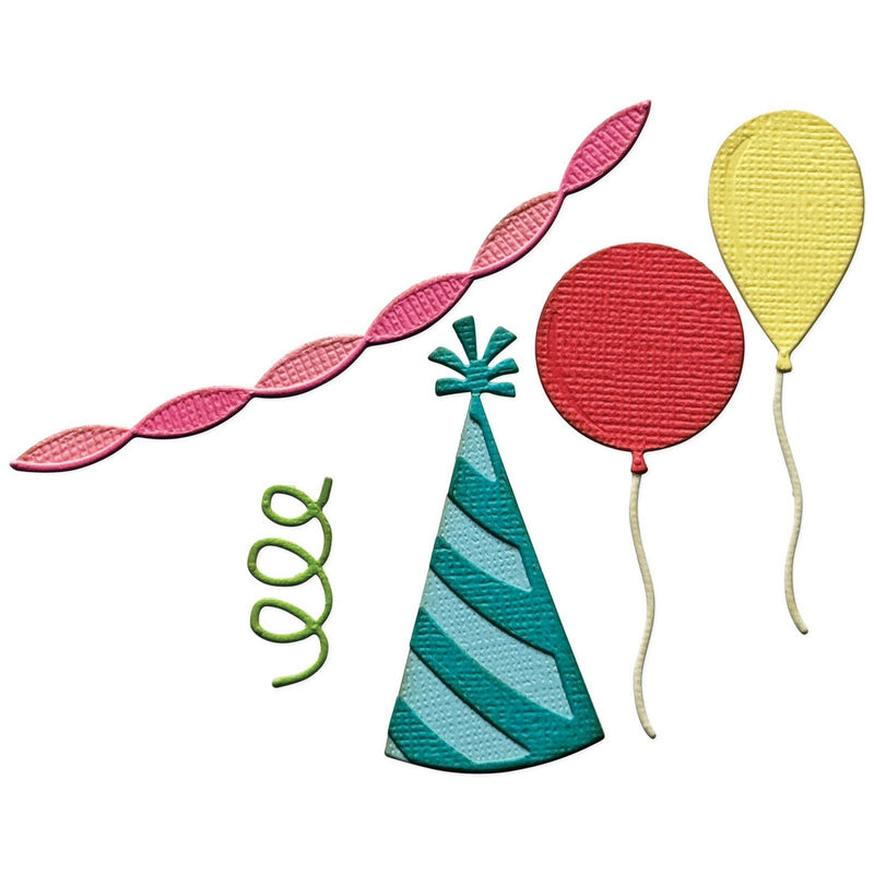 Afbeelding laden in galerijviewer, Sizzix • vault embossing folder with thinlits die set celebrate by tim holtz 9pcs
