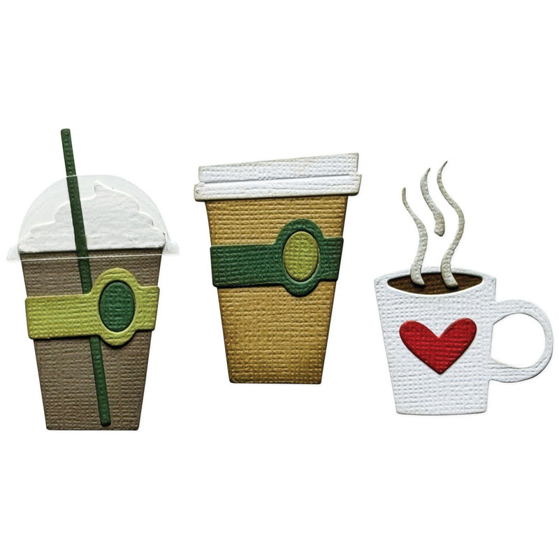 Afbeelding laden in galerijviewer, Sizzix • vault embossing folder with thinlits die set fresh brewed by tim holtz 12pcs
