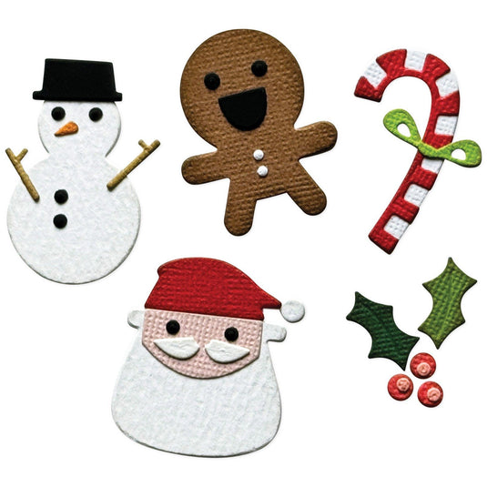 Sizzix • vault embossing folder with thinlits die set christmas minis by tim holtz 6pcs