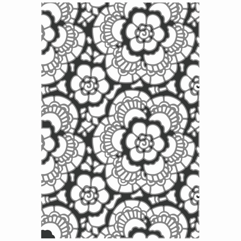 Afbeelding laden in galerijviewer, Sizzix • multi level textured impressions embossing folder vault lace by tim holtz
