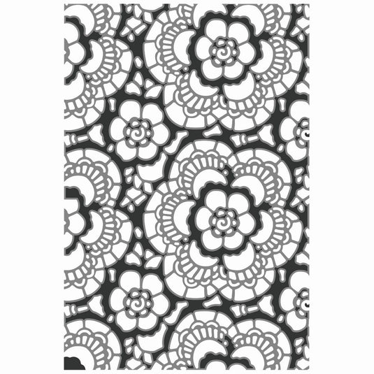 Sizzix • multi level textured impressions embossing folder vault lace by tim holtz