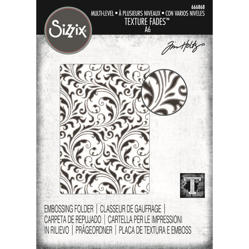 Afbeelding laden in galerijviewer, Sizzix • multi level textured impressions embossing folder vault flourish by tim holtz
