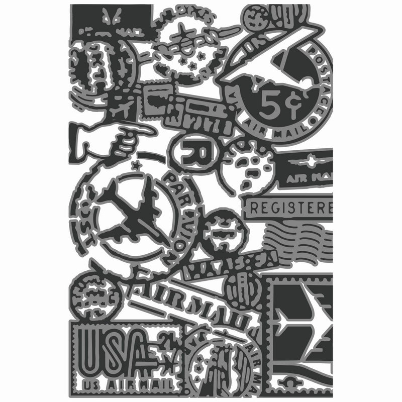 Afbeelding laden in galerijviewer, Sizzix • multi level textured impressions embossing folder vault airmail by tim holtz
