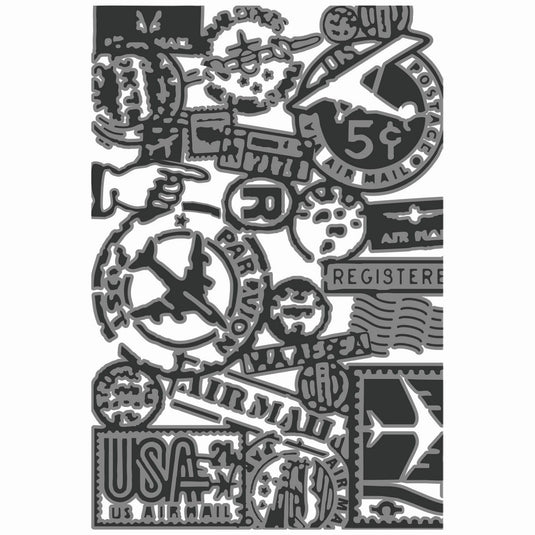 Sizzix • multi level textured impressions embossing folder vault airmail by tim holtz
