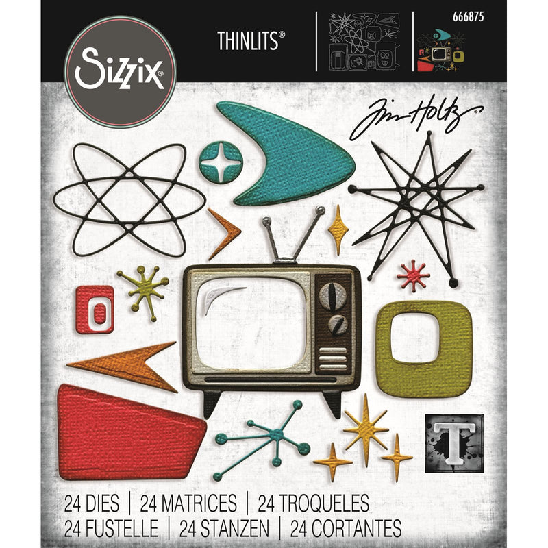 Afbeelding laden in galerijviewer, Sizzix • thinlits 24pcs die set vault atomic retro by tim holtz
