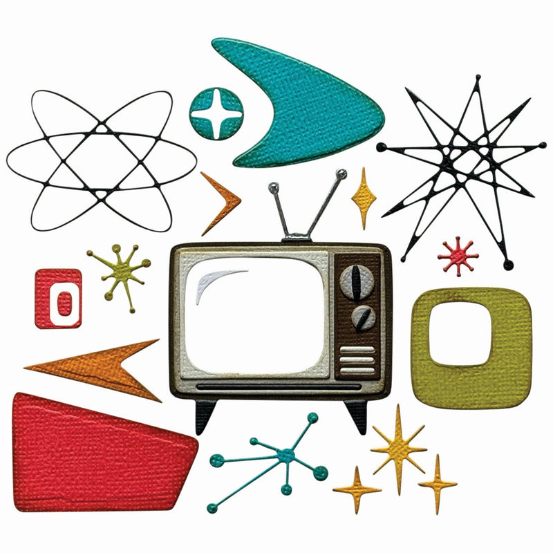 Afbeelding laden in galerijviewer, Sizzix • thinlits 24pcs die set vault atomic retro by tim holtz
