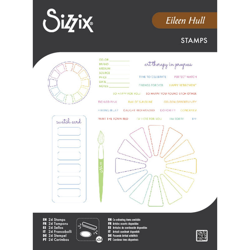Afbeelding laden in galerijviewer, Sizzix • a5 clear stamps set 24pcs swatch cards by eileen hull
