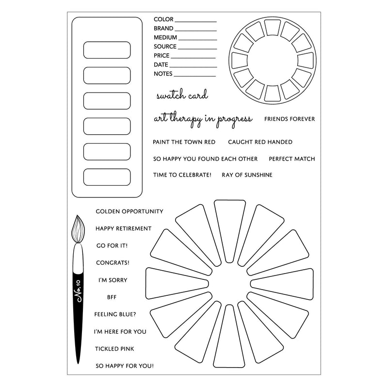 Afbeelding laden in galerijviewer, Sizzix • a5 clear stamps set 24pcs swatch cards by eileen hull
