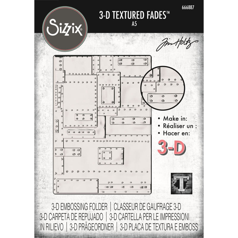Afbeelding laden in galerijviewer, Sizzix • 3d texture fades embossing folder foundry large a5 by tim holtz
