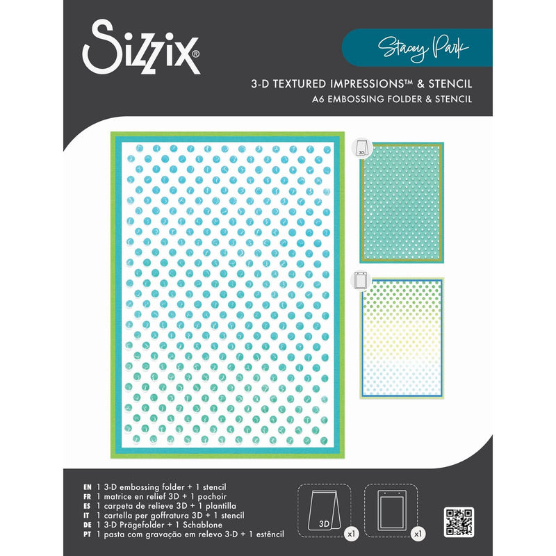 Afbeelding laden in galerijviewer, Sizzix • 3-d tief a6 stencil rock the dots by stacey park
