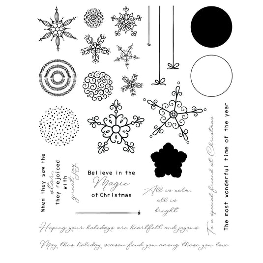 Sizzix • a5 clear stamp set 25pcs 1pcs framelits holiday bits and bobs by stacey park