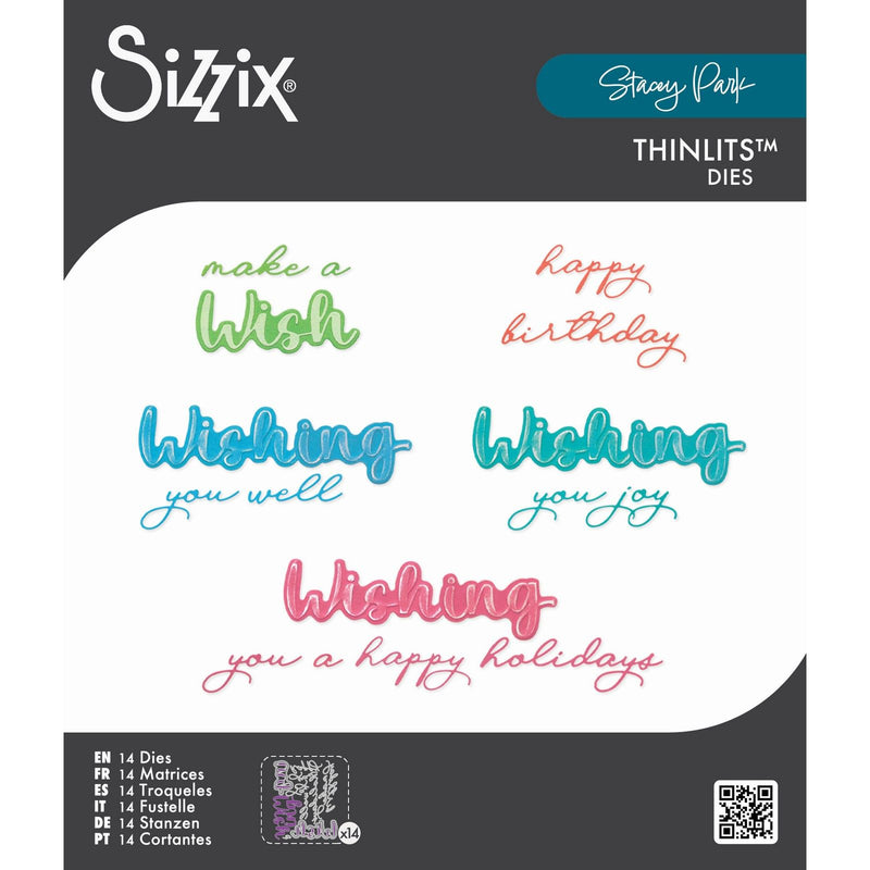 Afbeelding laden in galerijviewer, Sizzix • thinlits die set 14pcs take two’s, wish sentiment by stacey park
