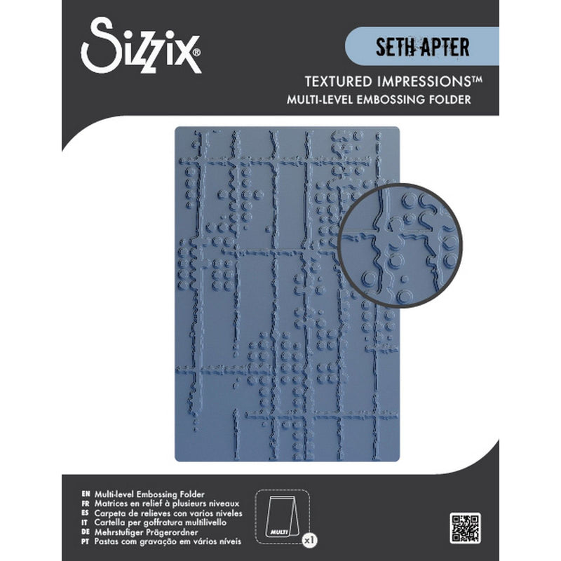 Afbeelding laden in galerijviewer, Sizzix • multi-level embossing folder dot matrix by seth apter
