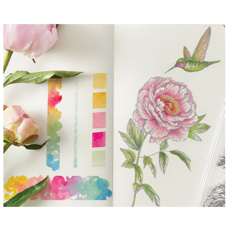 Afbeelding laden in galerijviewer, Sizzix • clear stamp set 7pcs flowers and creatures by willow wolfe
