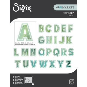 Sizzix • thinlits die set 52pcs this or that 2 inch alphabet by 49 and market