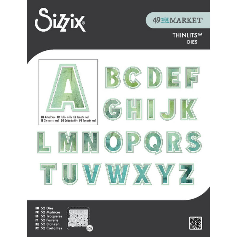 Afbeelding laden in galerijviewer, Sizzix • thinlits die set 52pcs this or that 2 inch alphabet by 49 and market
