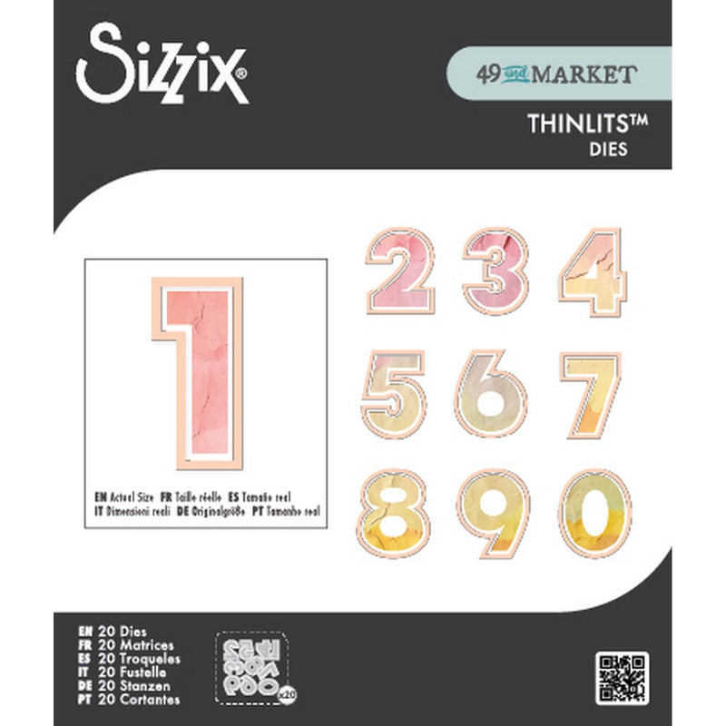 Afbeelding laden in galerijviewer, Sizzix • thinlits die set 20pcs this or that 2 inch numbers by 49 and market
