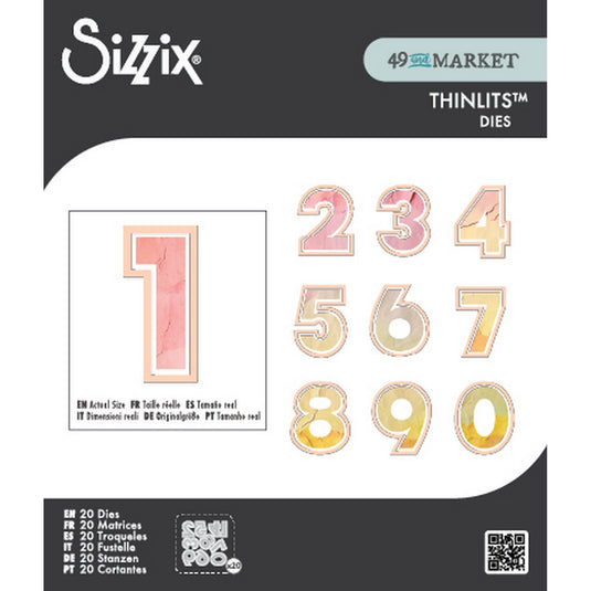 Sizzix • thinlits die set 20pcs this or that 2 inch numbers by 49 and market