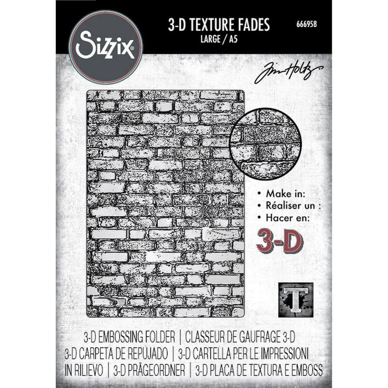 Afbeelding laden in galerijviewer, Sizzix • 3d texture fades embossing folder brickwork large a5 by tim holtz
