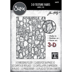 Sizzix • 3d texture fades embossing folder cobblestone large a5 by tim holtz