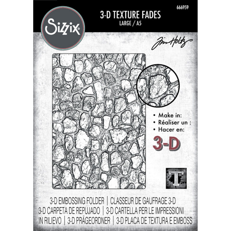 Afbeelding laden in galerijviewer, Sizzix • 3d texture fades embossing folder cobblestone large a5 by tim holtz
